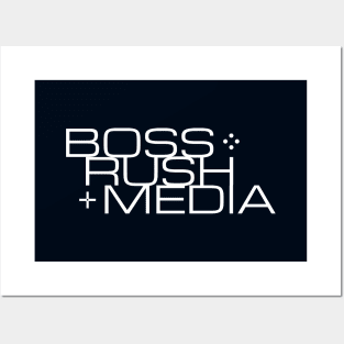 Boss Rush Media Logo Word White Posters and Art